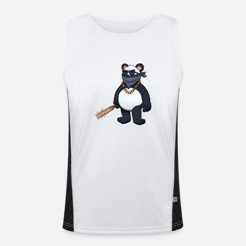 Panda Schläger Funktionelles Kontrast-Tank Top für Männer 