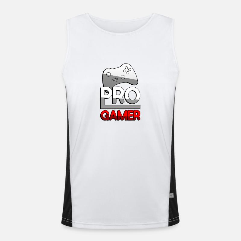 PRO GAMER (Rot) + Controller - Gaming Funktionelles Kontrast-Tank Top für Männer 