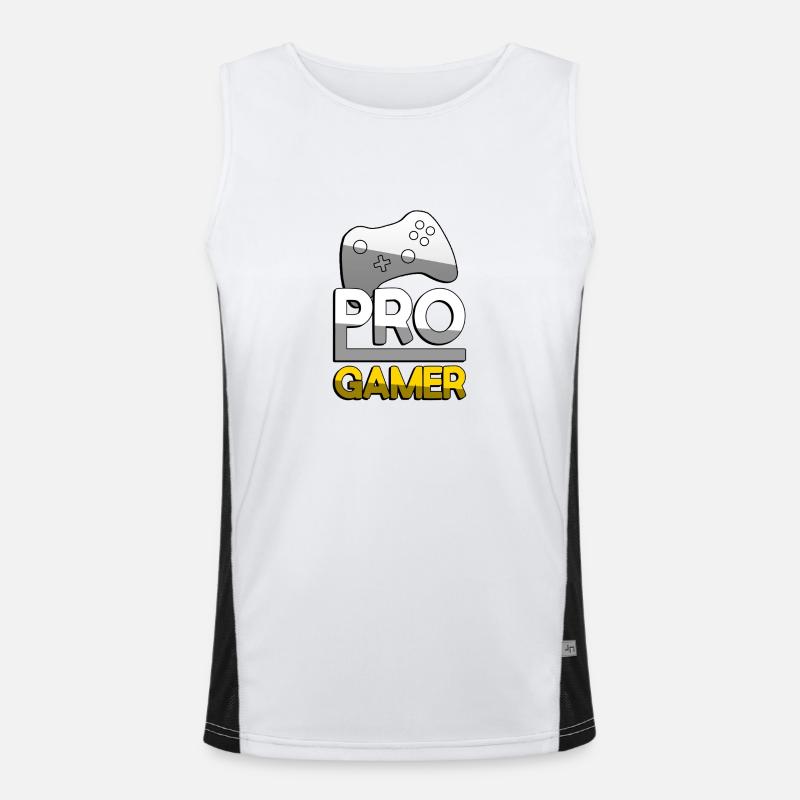 PRO GAMER (Yellow) + Controller - Gaming Men's Functional Contrast Tank Top 