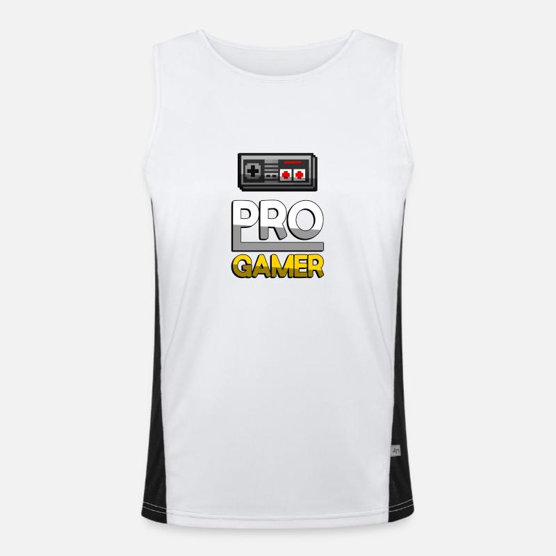 PRO GAMER (Gelb) + NES Controller - Gaming Funktionelles Kontrast-Tank Top für Männer 