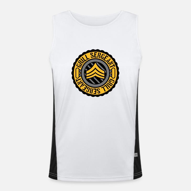 Grill Sergeant Stamp BBQ - Men's Functional Contrast Tank Top  - white/black