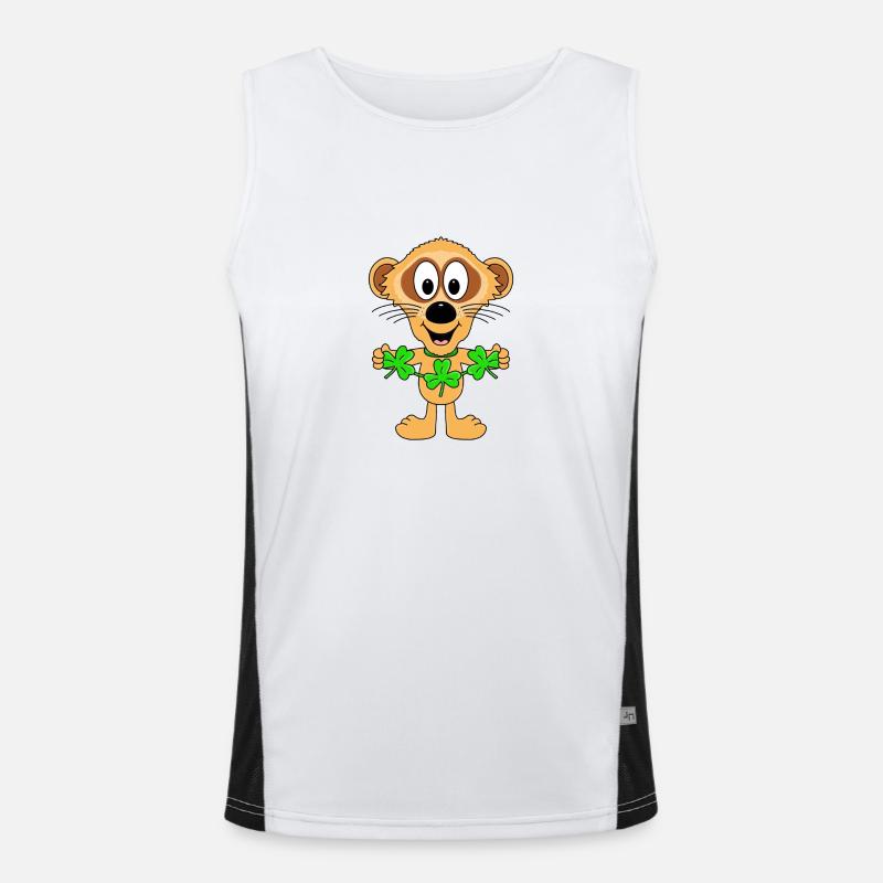 ERDMÄNNCHEN - KLEEBLÄTTER - TIER - TIERISCH Funktionelles Kontrast-Tank Top für Männer 