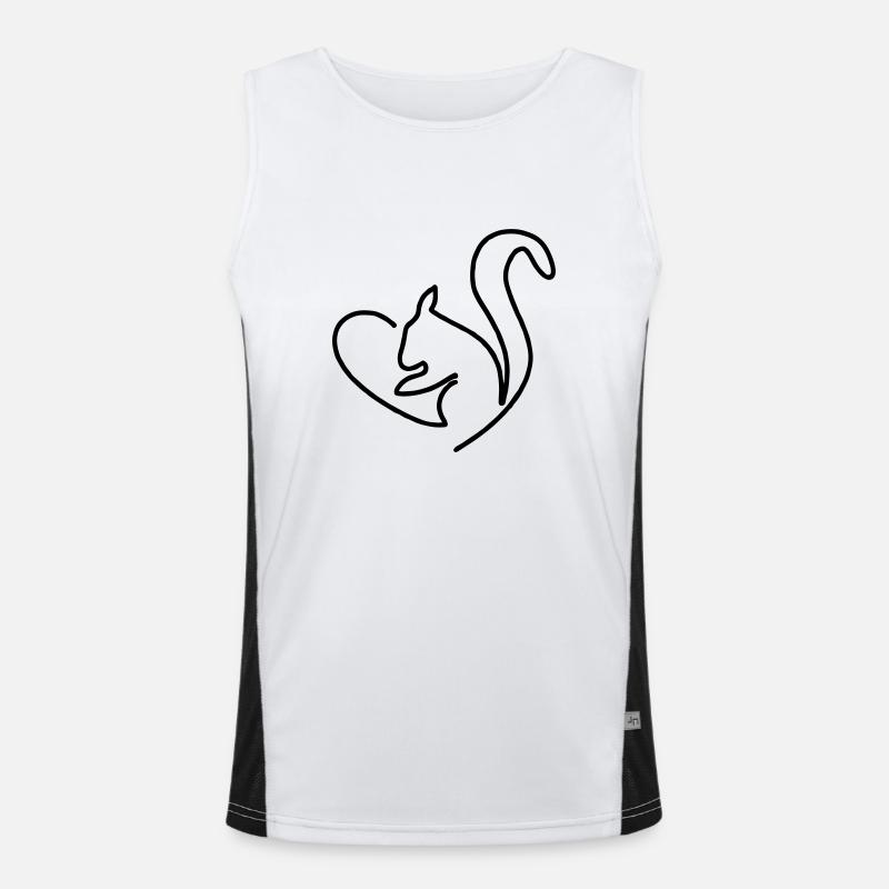 Squirrel Heart - Men's Functional Contrast Tank Top  - white/black