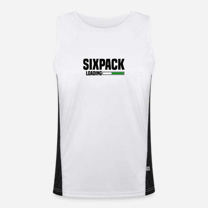 sixpack loading - Men's Functional Contrast Tank Top  - white/black