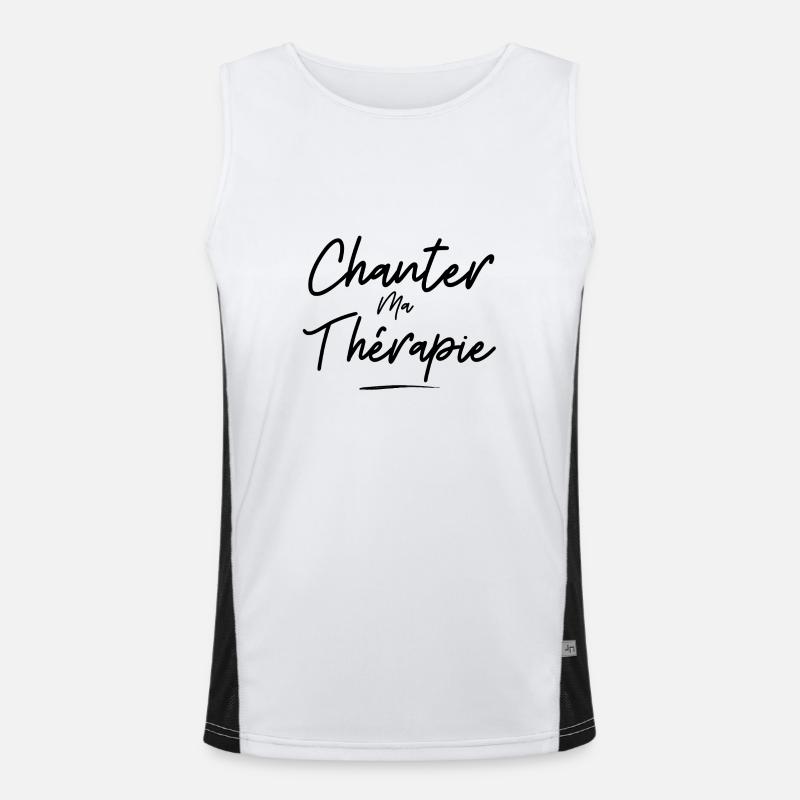 sing my therapy- gift idea - sport humor Men's Functional Contrast Tank Top 