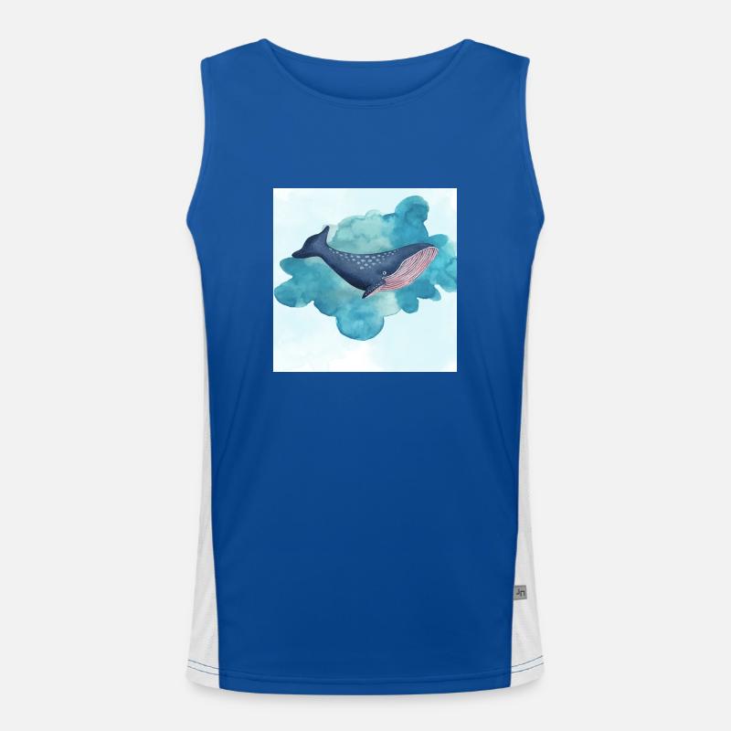 Whale swimming Men's Functional Contrast Tank Top 