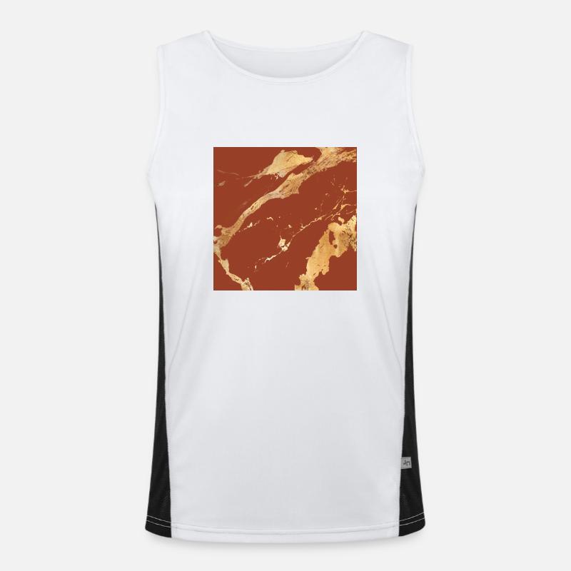 Brown-Gold Marble effect Men's Functional Contrast Tank Top 