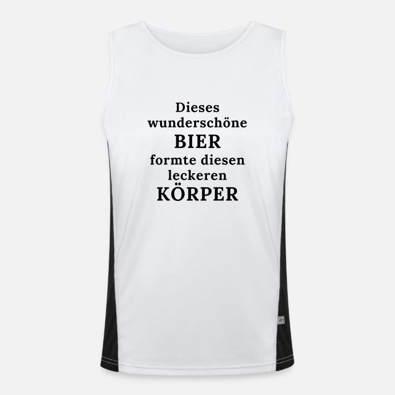 Das Bier und mein Körper - Lustiger Trinkspruch Funktionelles Kontrast-Tank Top für Männer 