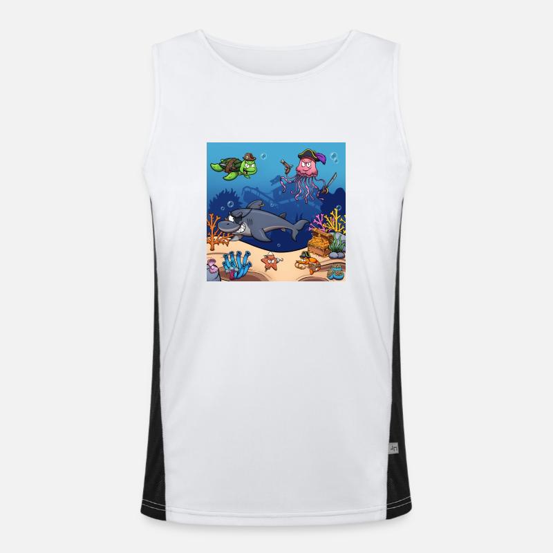 Créatures marines pirates Débardeur respirant contrasté Homme 