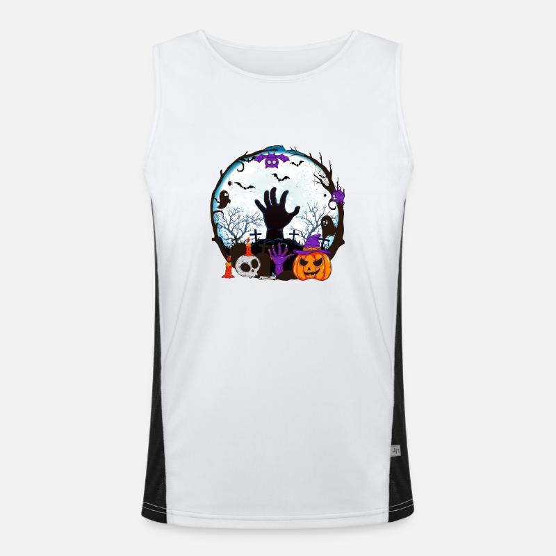 Halloween Scary Witch Horror Ghost Monster Men's Functional Contrast Tank Top 