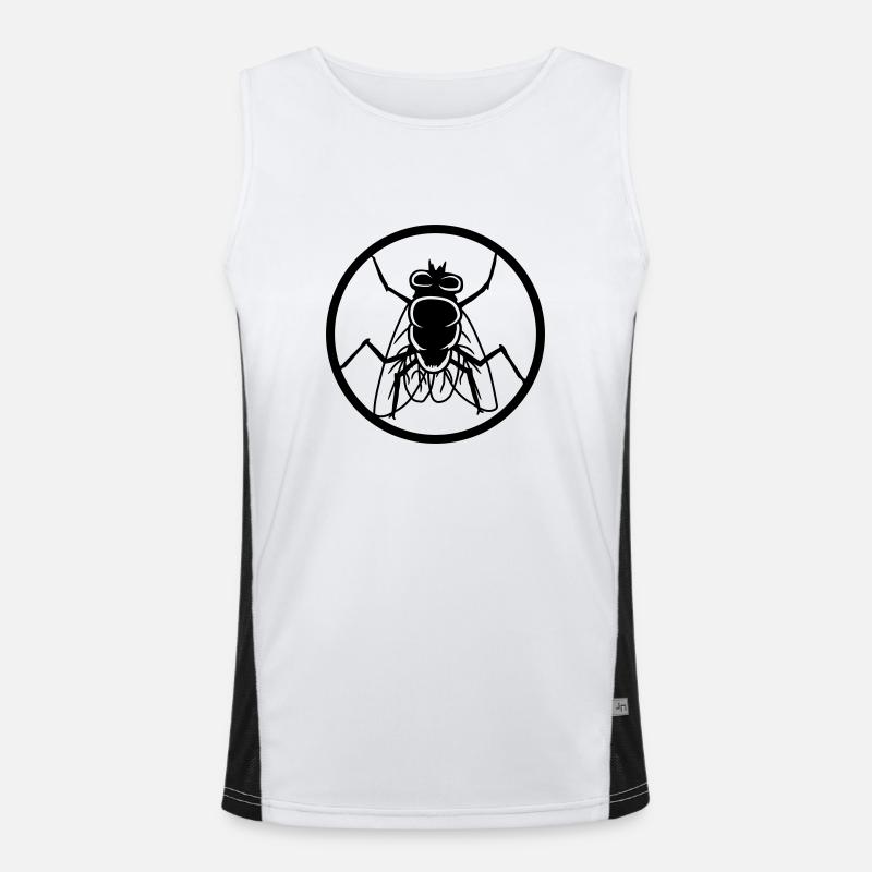 Logo Stubenfliege kleine Hausfliege Funktionelles Kontrast-Tank Top für Männer 