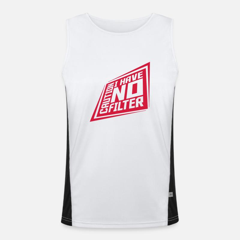 caution no filter Zitat Funktionelles Kontrast-Tank Top für Männer 