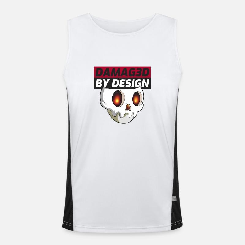 Beschädigt durch Design SKULL Funktionelles Kontrast-Tank Top für Männer 