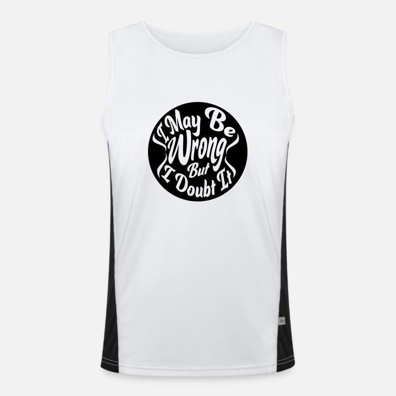 I may be wrong - Men's Functional Contrast Tank Top  - white/black