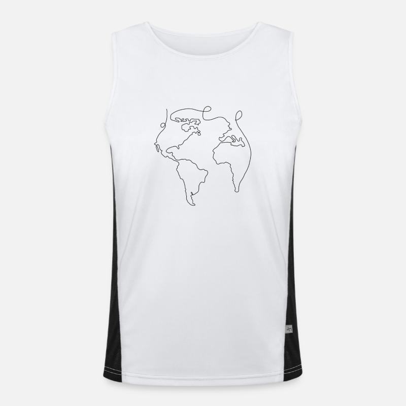 World map Men's Functional Contrast Tank Top 