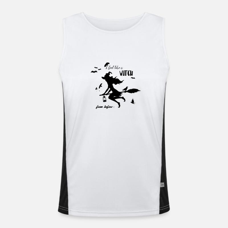I feel like a witch from before. - Men's Functional Contrast Tank Top - white/black