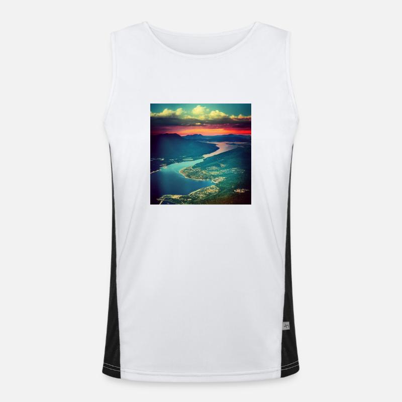 Blick Von Den Blue Mountains Funktionelles Kontrast-Tank Top für Männer 