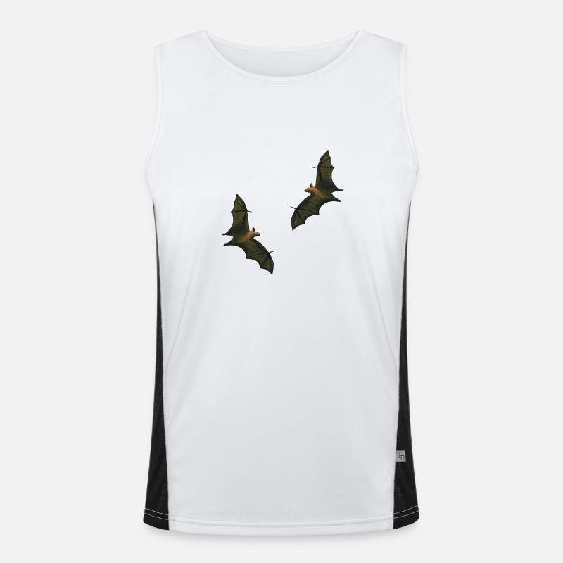 dancing fruit bats - Men's Functional Contrast Tank Top  - white/black