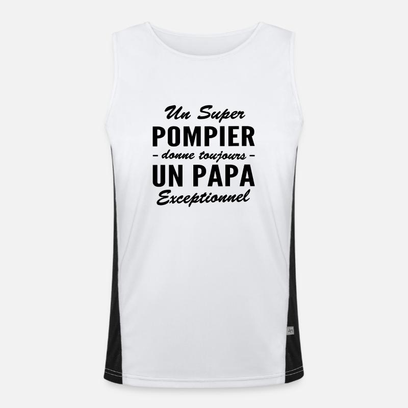 super pompier - papa exceptionnel Débardeur respirant contrasté Homme 