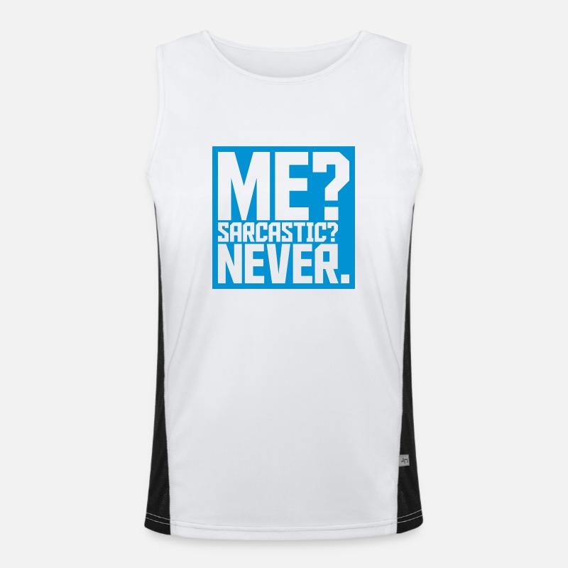 me sarcastic never Zitat Funktionelles Kontrast-Tank Top für Männer 