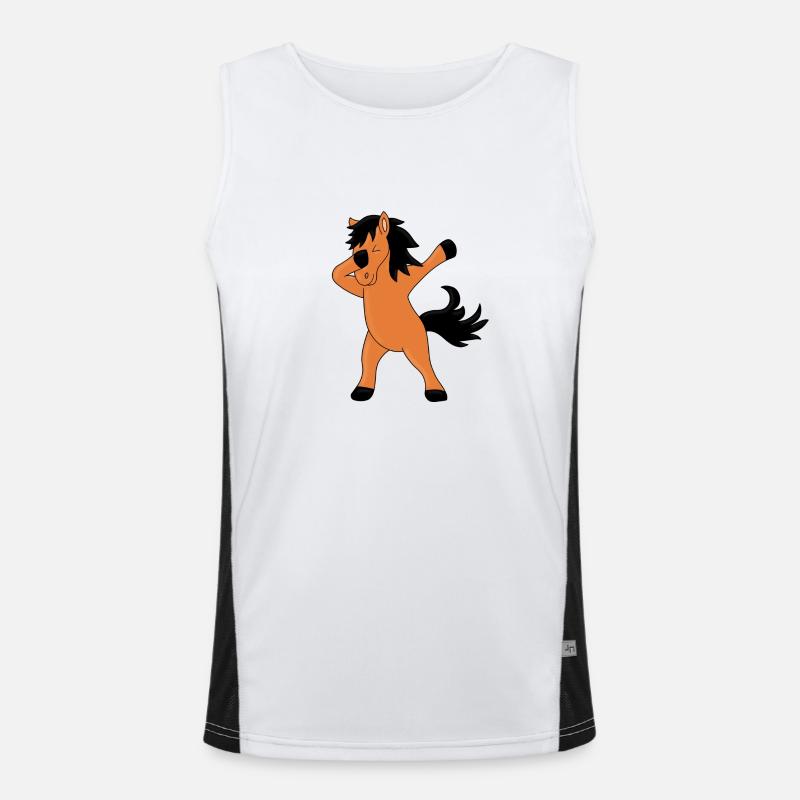 PFERD - PONY - DABBING - DAB - DABBEN - TIERISCH Funktionelles Kontrast-Tank Top für Männer 