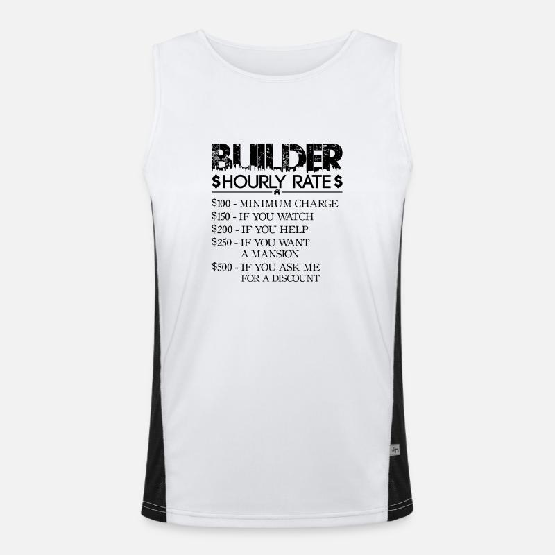 Builder Hourly Rate - black - House Builder Men's Functional Contrast Tank Top 