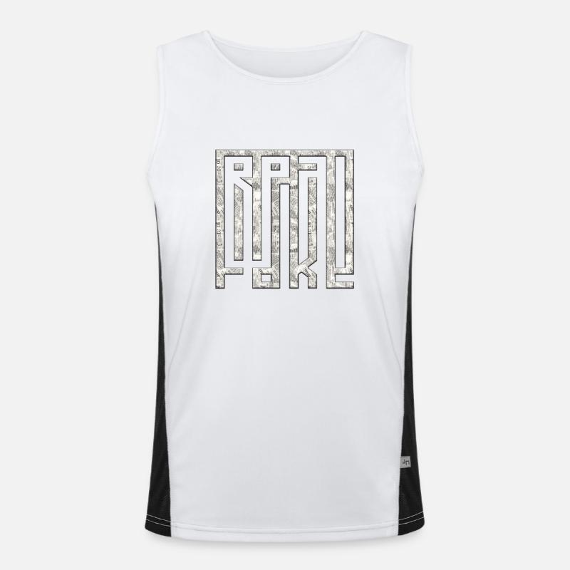 think fake positive thoughts happy meditation Men's Functional Contrast Tank Top 