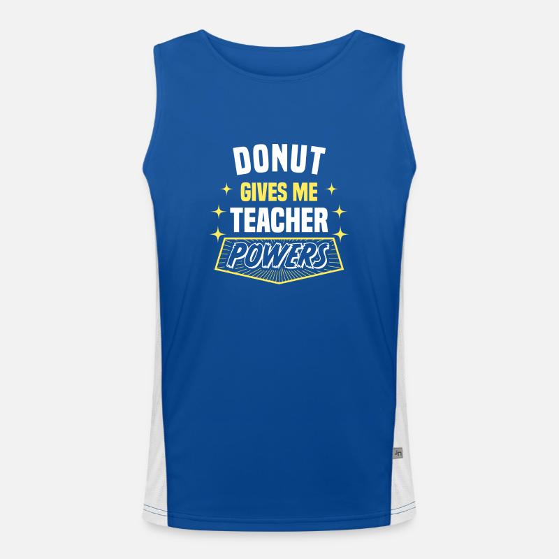 Donut Gives Me Teacher Powers Funny Professor Funktionelles Kontrast-Tank Top für Männer 