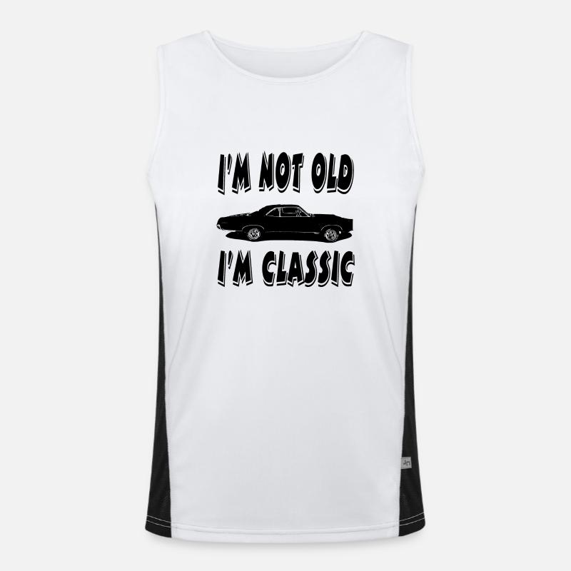 Car - Men's Functional Contrast Tank Top  - white/black