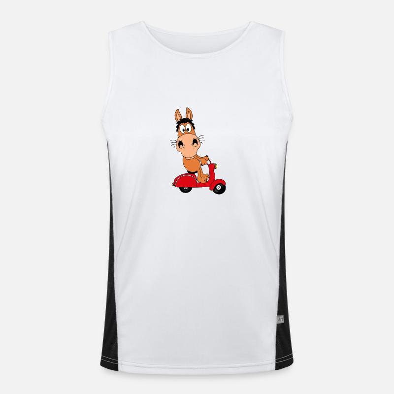 PFERD - PONY - ROLLER - TIER - TIERISCH Funktionelles Kontrast-Tank Top für Männer 