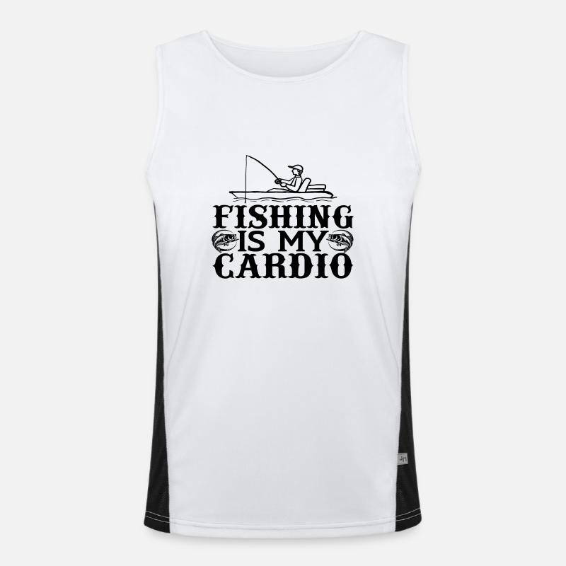 La pêche est mon cardio Débardeur respirant contrasté Homme 