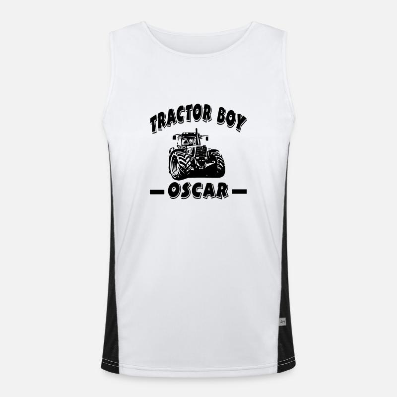 Tractor - Men's Functional Contrast Tank Top  - white/black
