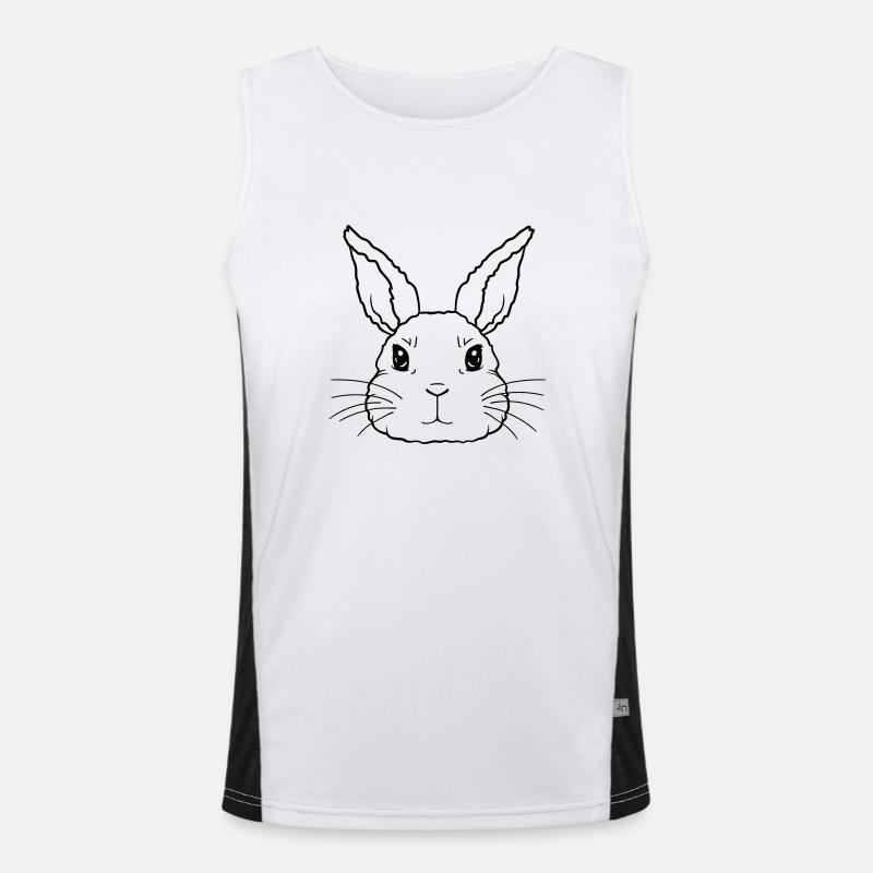Visage mignon petit lapin Débardeur respirant contrasté Homme 