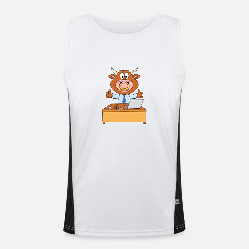 BULLE - RIND - KUH - STIER - CHEF - MITARBEITER Funktionelles Kontrast-Tank Top für Männer 