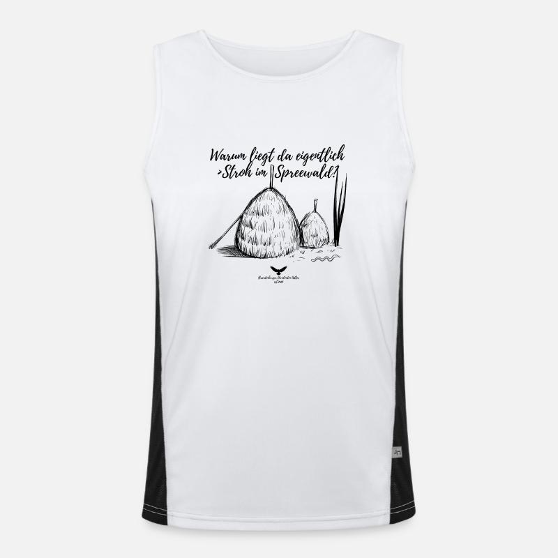 Spreewald Warum liegt da eigentlich Stroh? Funktionelles Kontrast-Tank Top für Männer 