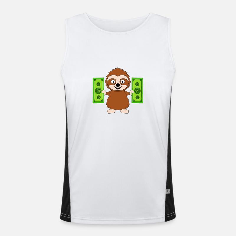 FAULTIER - GELD - TIER - TIERISCH Funktionelles Kontrast-Tank Top für Männer 