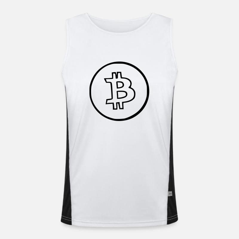 Bitcoin Krypto Währung virtuellen Lebens Vector 6 Funktionelles Kontrast-Tank Top für Männer 