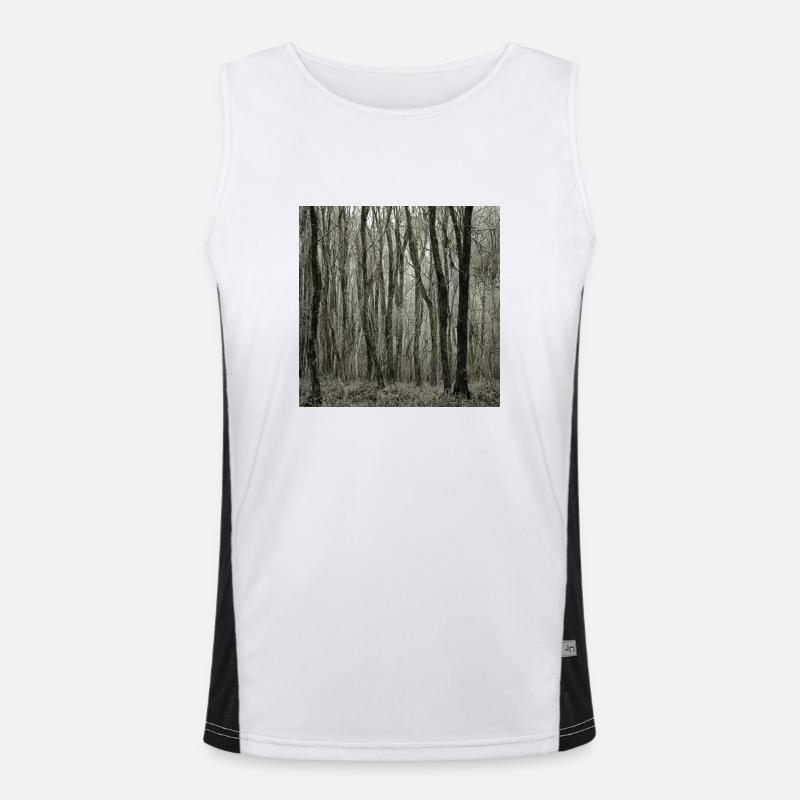Trauriger Wald Funktionelles Kontrast-Tank Top für Männer 