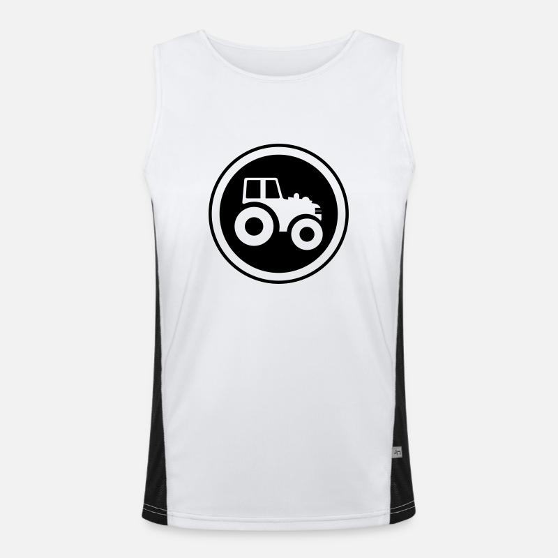 Traktor Symbol Funktionelles Kontrast-Tank Top für Männer 