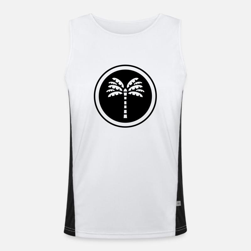 Palm Tree Icon - Men's Functional Contrast Tank Top  - white/black