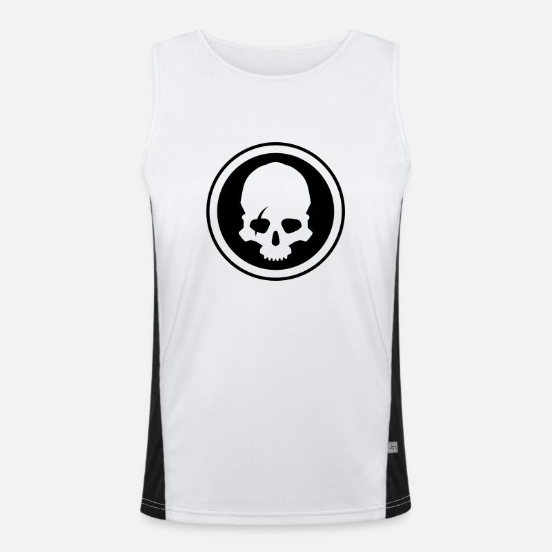 Skeleton skull - Men's Functional Contrast Tank Top  - white/black
