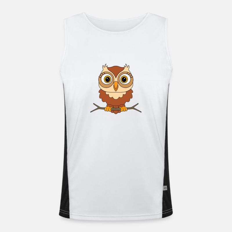 EULE - VOGEL - TIER - KIND - BABY Funktionelles Kontrast-Tank Top für Männer 