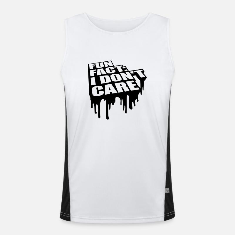 I don't care fact - Men's Functional Contrast Tank Top  - white/black