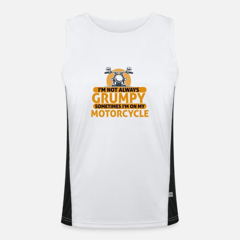 Not Always Grumpy Sometimes I'm On My Motorcycle Men's Functional Contrast Tank Top 