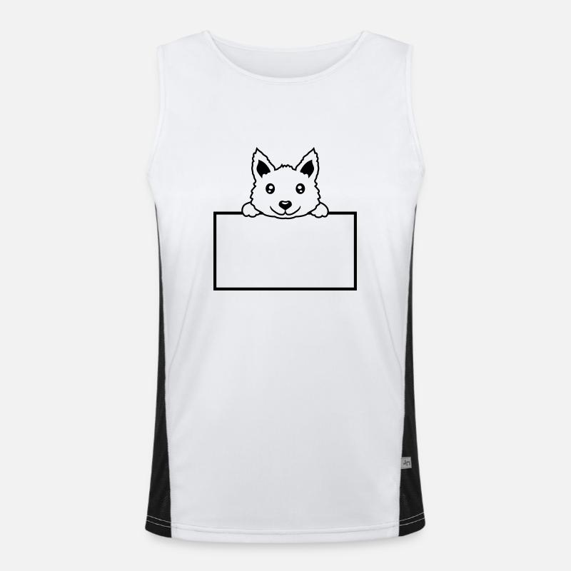 Insert Text Dog Shield - Men's Functional Contrast Tank Top  - white/black