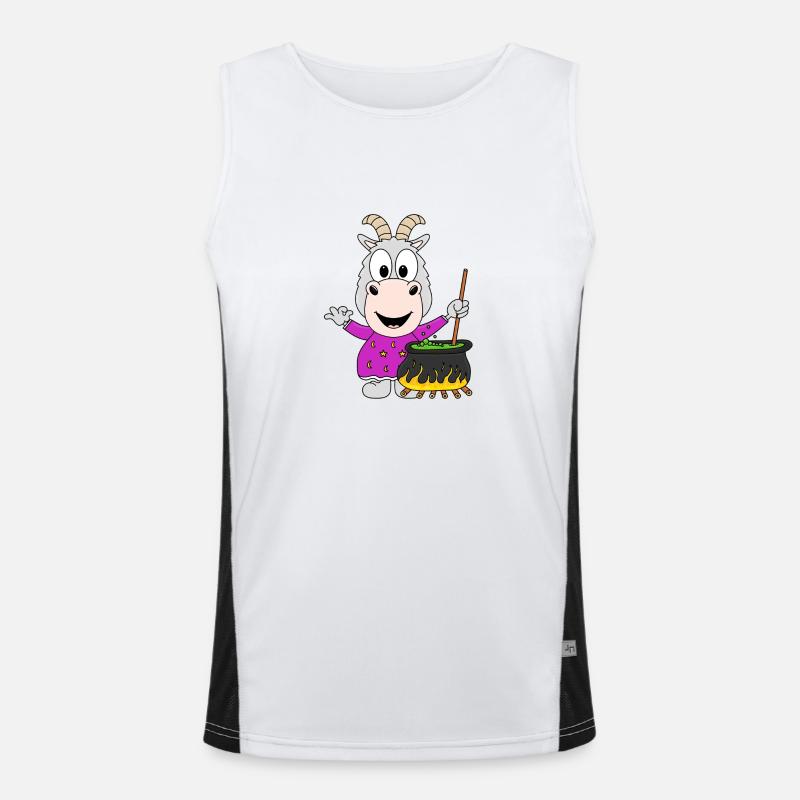 HALLOWEEN - ZIEGE - KOCHEN - HEXE - TIER Funktionelles Kontrast-Tank Top für Männer 