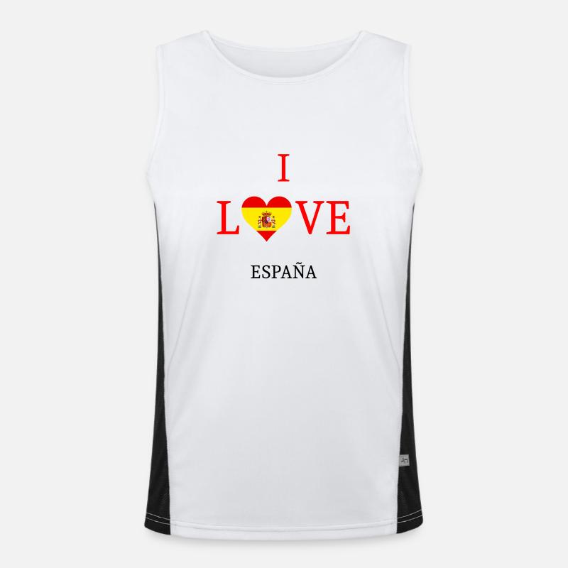 Ich liebe Spanien. Ich liebe Spanien Funktionelles Kontrast-Tank Top für Männer 