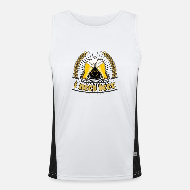 "I need beer" Design Funktionelles Kontrast-Tank Top für Männer 
