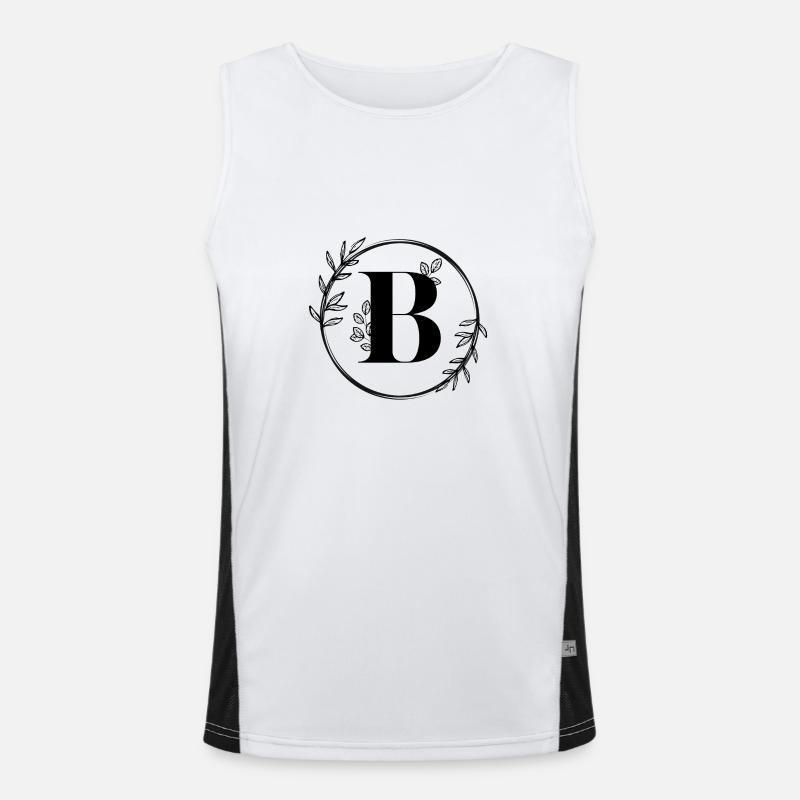 Floral letter B Men's Functional Contrast Tank Top 