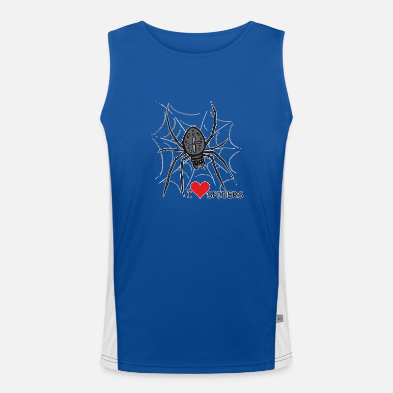Spider, spider web, Halloween Men's Functional Contrast Tank Top 